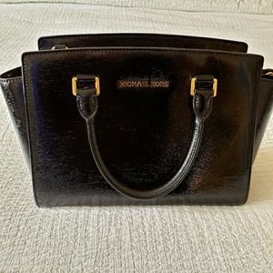 Michael Kors Black Patent Leather Handbag